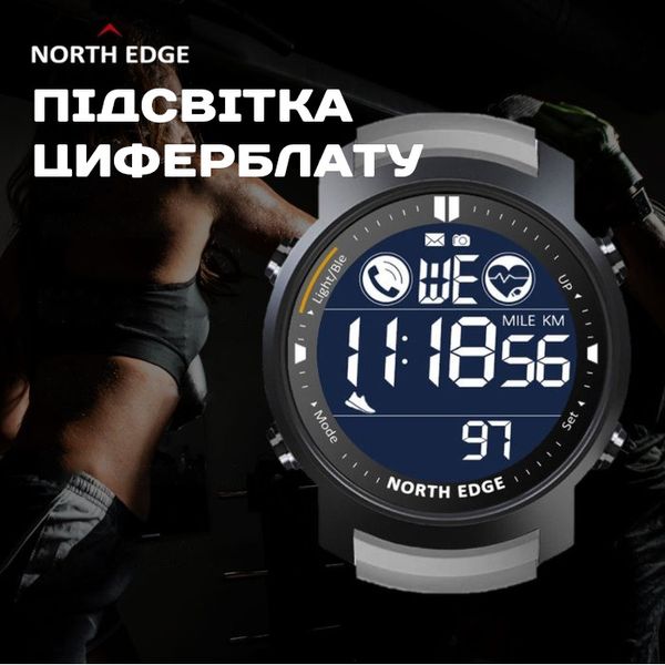 Чоловічий водостійкий тактичний годинник North Edge Laker 5BAR 9990 фото