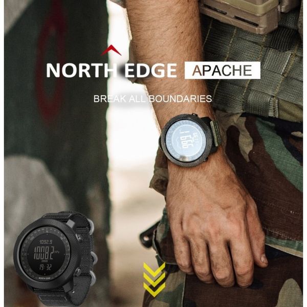 Чоловічий водостійкий тактичний годинник North Edge Apache Rubber 1723 фото