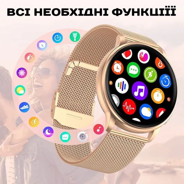 Розумний смарт годинник Smart Melisia Gold Rubber, 2 ремінці 1643 фото