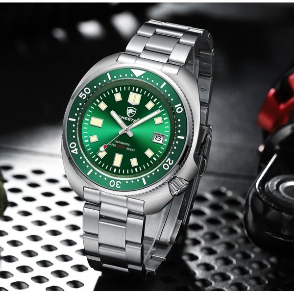 Чоловічий механічний водостійкий годинник Cheetah Diver 20 Bar 1808 фото